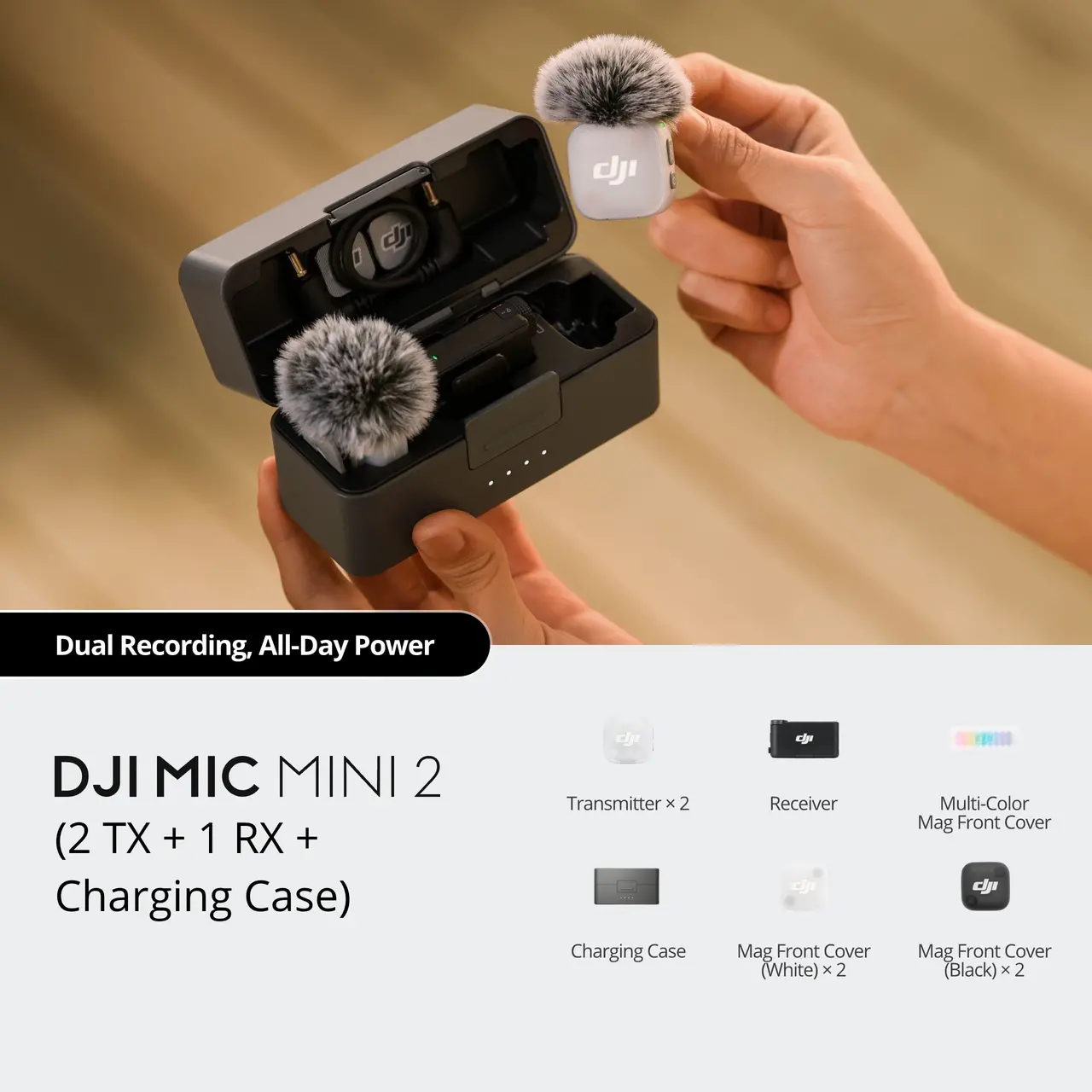 DJI Mic Mini 2 (2 TX + 1 RX + Charging Case) — Jetayu Gadgets